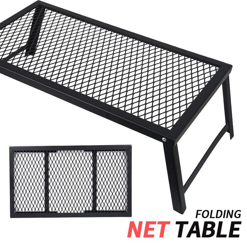 Steel Outdoor Folding Campfire Grill Grate For Cooking Foldable BBQ Grill Rack Heavy Duty Portable Camping Barbecue Accessories: Default Title