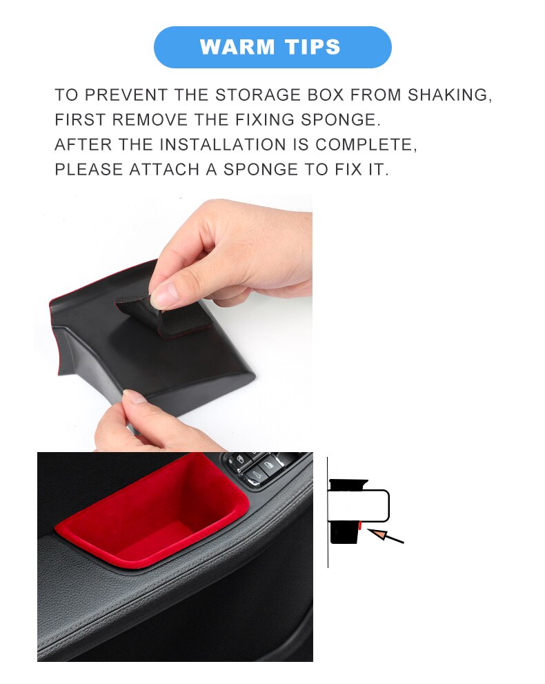 Rood Zwart Auto Interieur Deurklink Organizer Fluwelen Flanel Armsteun Opbergdoos Vat Voor Porsche Macan Auto Styling Accessoires
