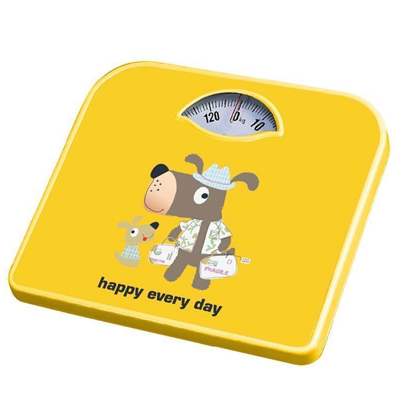 Mechanical Weight Scale Household Bathroom Spring Scale School Kindergarten Kids Floor Scales Human Body Weighing Balance 130kg: Yellow