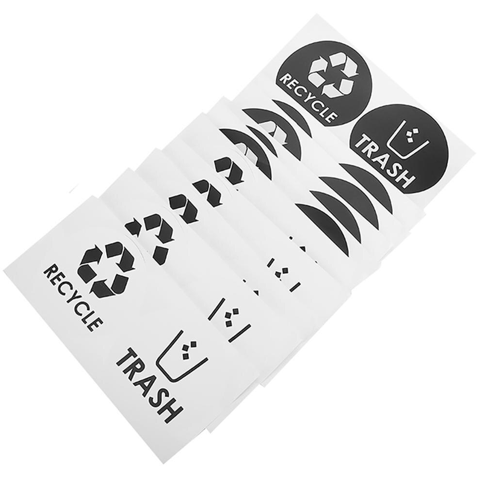 Japanese garden Dark 20PCS/Set Round Recycle Trash Sticker Decal Garbage Waste Can Dustbin Label for Home Kitchen Office Use