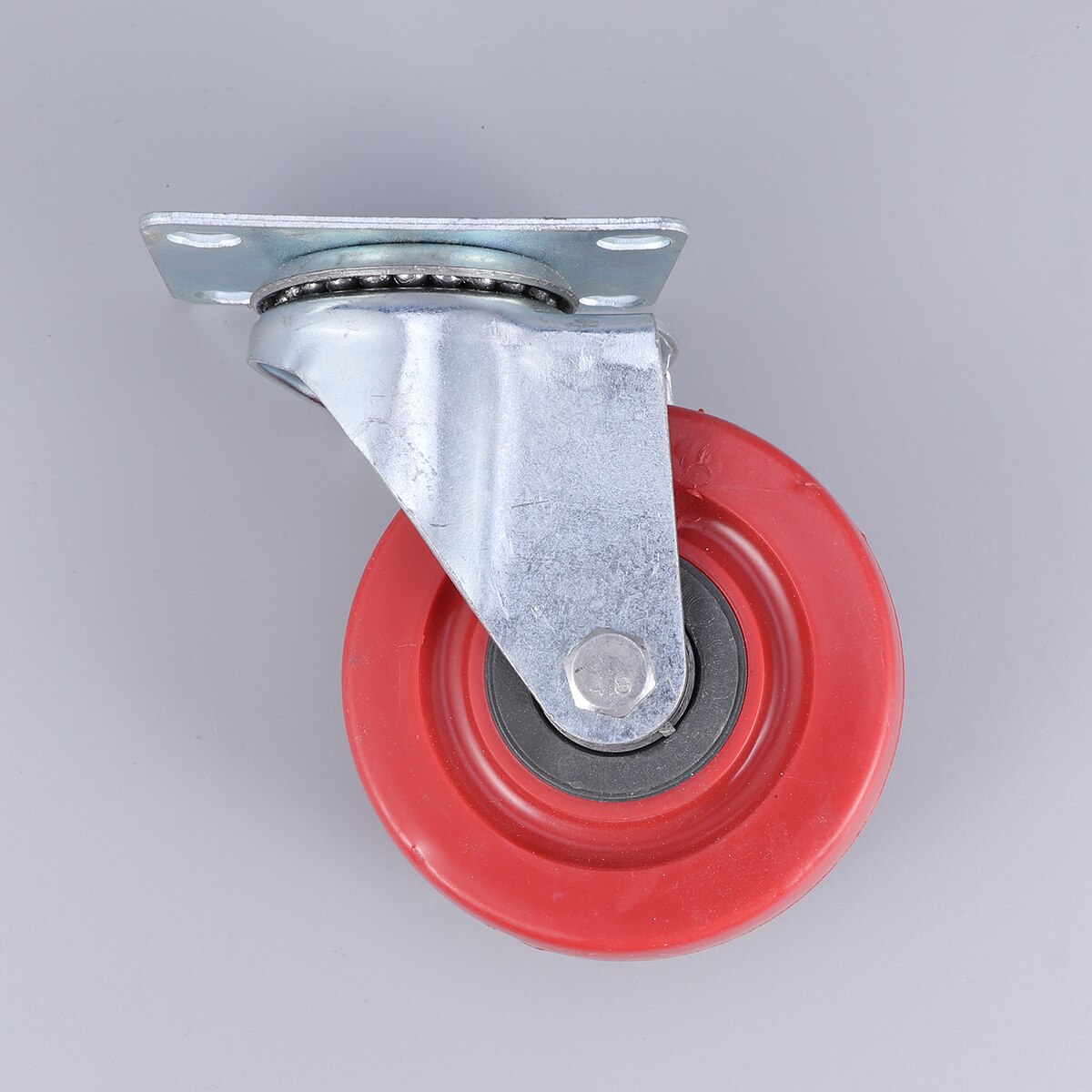 1 stk 3 tommer ,4 tommer  ,5 tommer jujube rød anti-vikling universalhjul dobbeltakse hjul med styrebremsning (rød + sølv ) a30