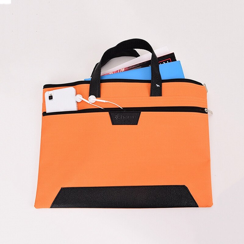 Folder Document Bag Man Laptop Handbags Portable File Bag Business Briefcase Organizer Notebook Handbags Solid Color