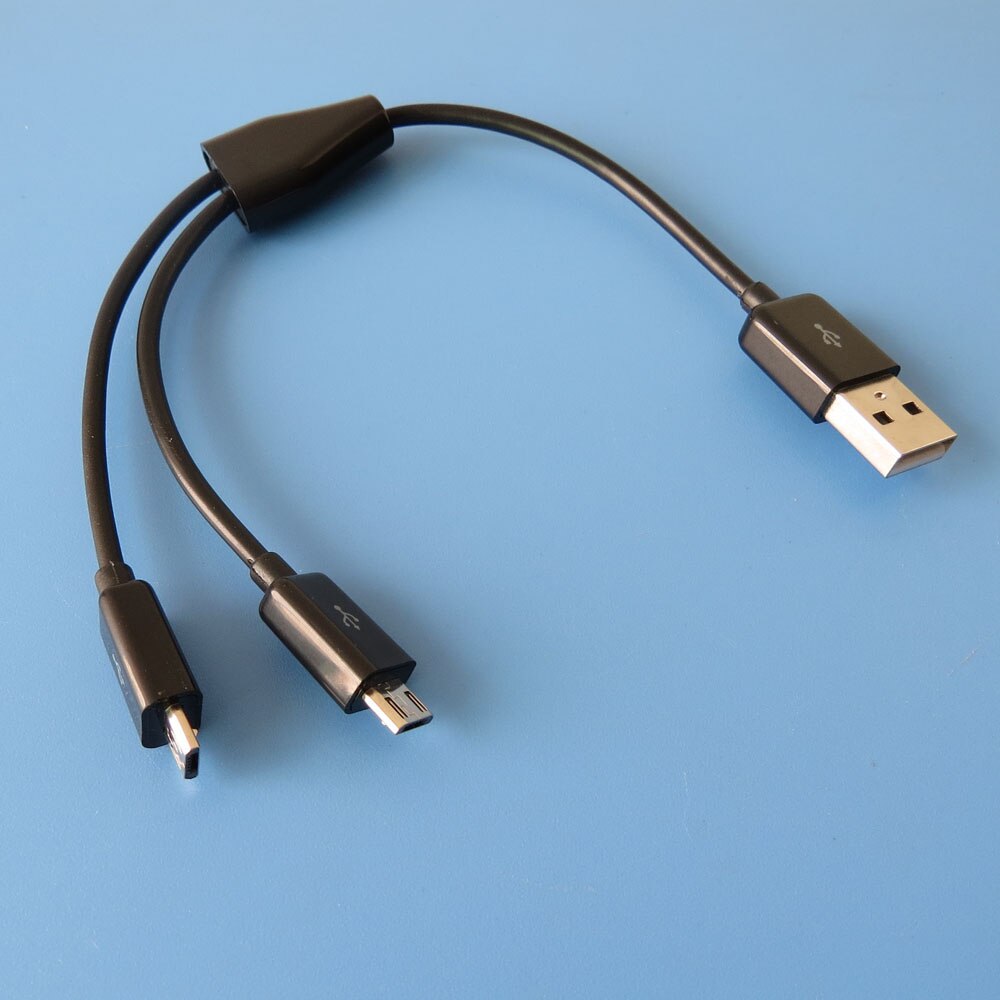 Cable divisor Micro USB Dual, 20cm, 2 dispositivos de alimentación,