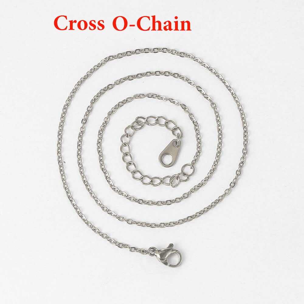 Cross chain & box chain necklaces for women stainless steel chain diy jewelry thin minimalist necklace jewelry  c026: Cross o chain 3