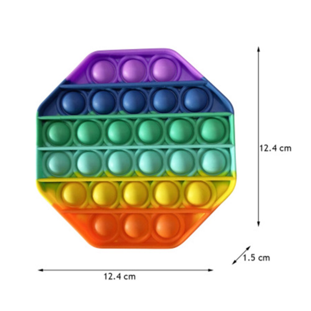 Push Bubble Sensory Fidget Silicone Stress Reliever Squeeze Toy Autism Funny Anti-stress Reliever Rainbow Educational Toys