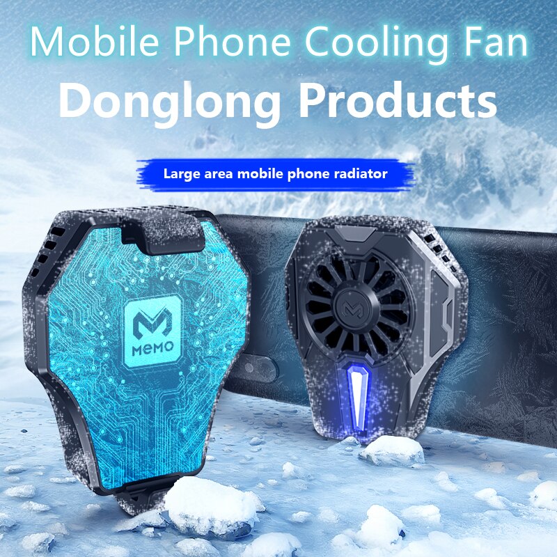 MEMO Mobile Phone Radiator Phone Cooling Fan Case Cold Wind Handle Fan For Mobile Phone Gaming Heat Sink Cooler Fan Adjustable