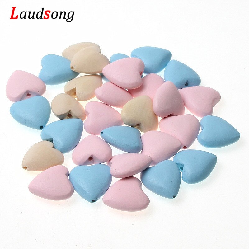 10 sztuk/partia 22mm naturalne wielokolorowe serce urok drewniane koraliki robić tworzenia biżuterii Diy naszyjnik bransoletka biżuteria zroszony