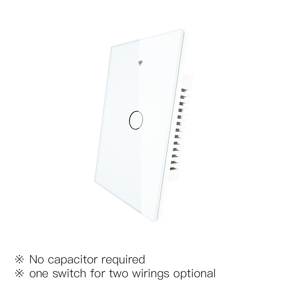 Zigbee Muur Touch Smart Lichtschakelaar Met Neutrale/Geen Neutraal, geen Condensator Smart Leven/Tuya Werkt Met Alexa,Google Hub Nodig: 1 Gang White US