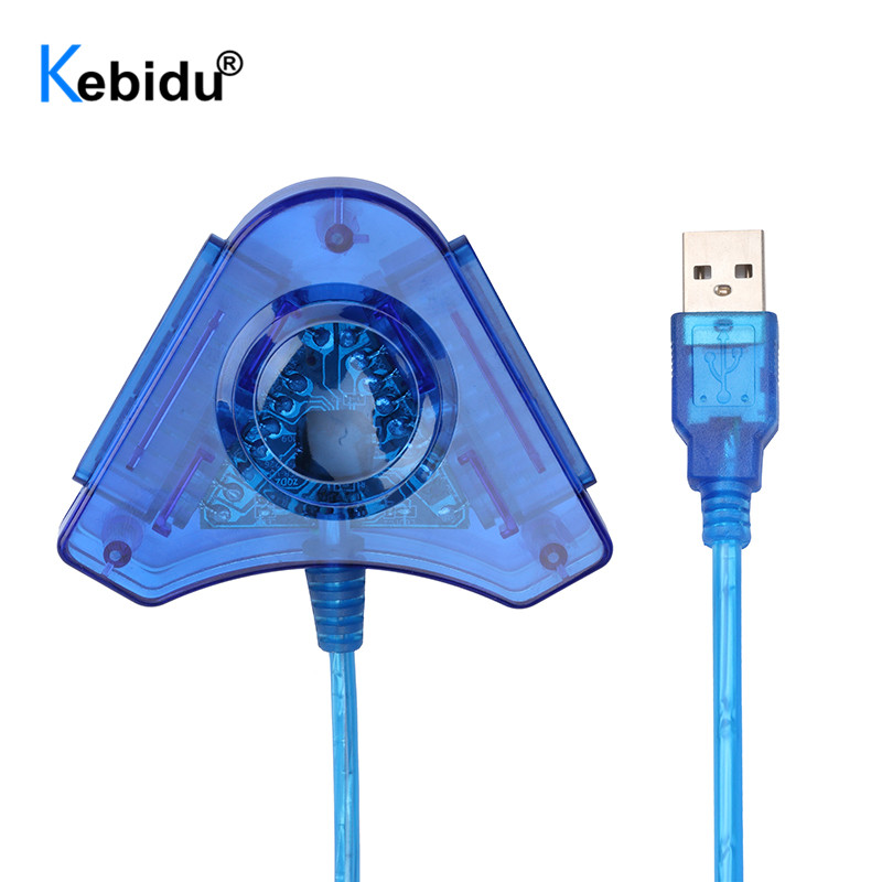 Kebidu Usb Controller Gamepad Adapter Converter Kabel Voor Playstation 2 PS1 PS2 Joypad Om Pc Games Dual Poorten Met Cd driver