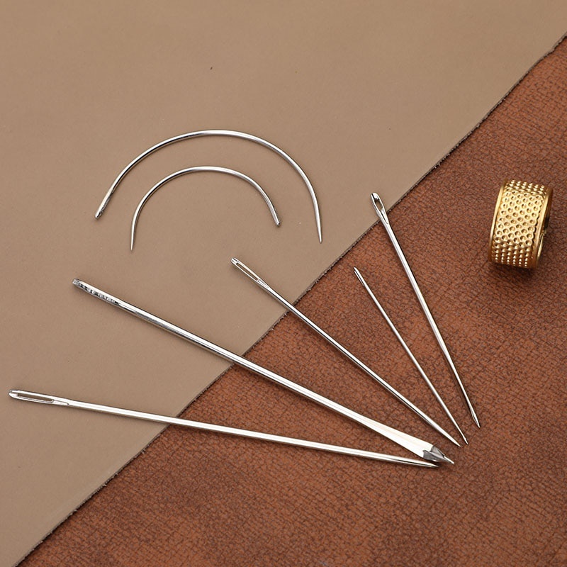 Kit de couture en cuir avec fil ciré, 16 pièces/ensemble, aiguille, poinçon, dé à coudre, outils de travail pour toile de cordonnier