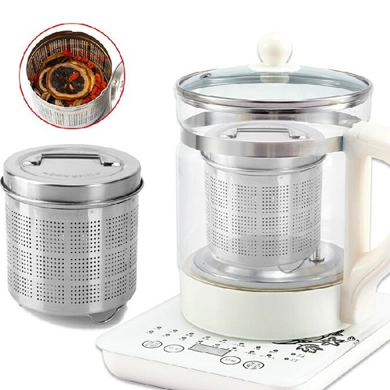 Infuseurs de thé en acier inoxydable panier tamis à thé en maille Fine couvercle filtres à thé et à café avec 2 poignées réutilisables