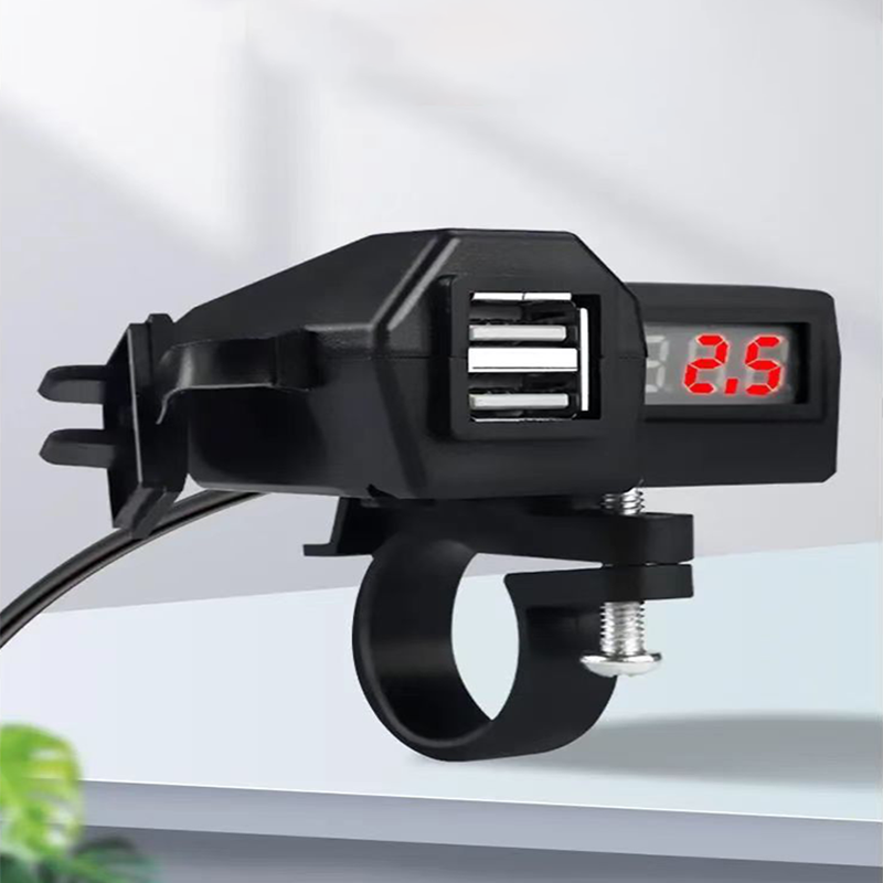 Universele motorfiets dubbele USB-oplader waterdichte motorfiets mobiele telefoon oplader oplaadaansluiting voor e-bike scooter ATV bromfiets