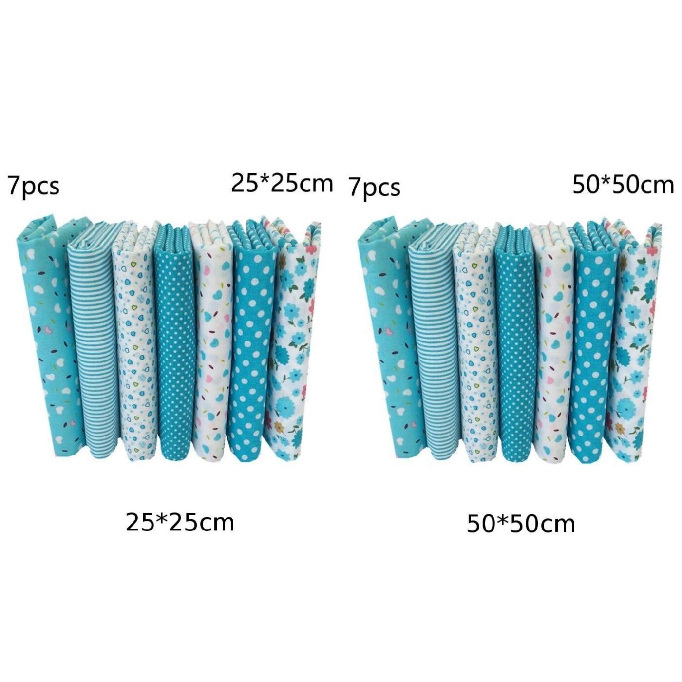 7pcs DIY Craft Sewing Square Floral Cotton Fabric Patchwork Cloth Set Random 25*25cm 50*50cm Tela Para Hacer Mascarillas