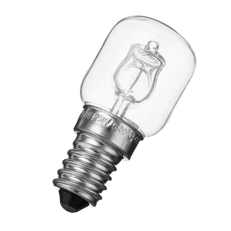Bombilla de alta temperatura de 500 grados centígrados, 25W, E14, para horno microondas, lámpara de filamento de tungsteno, AC110-250V