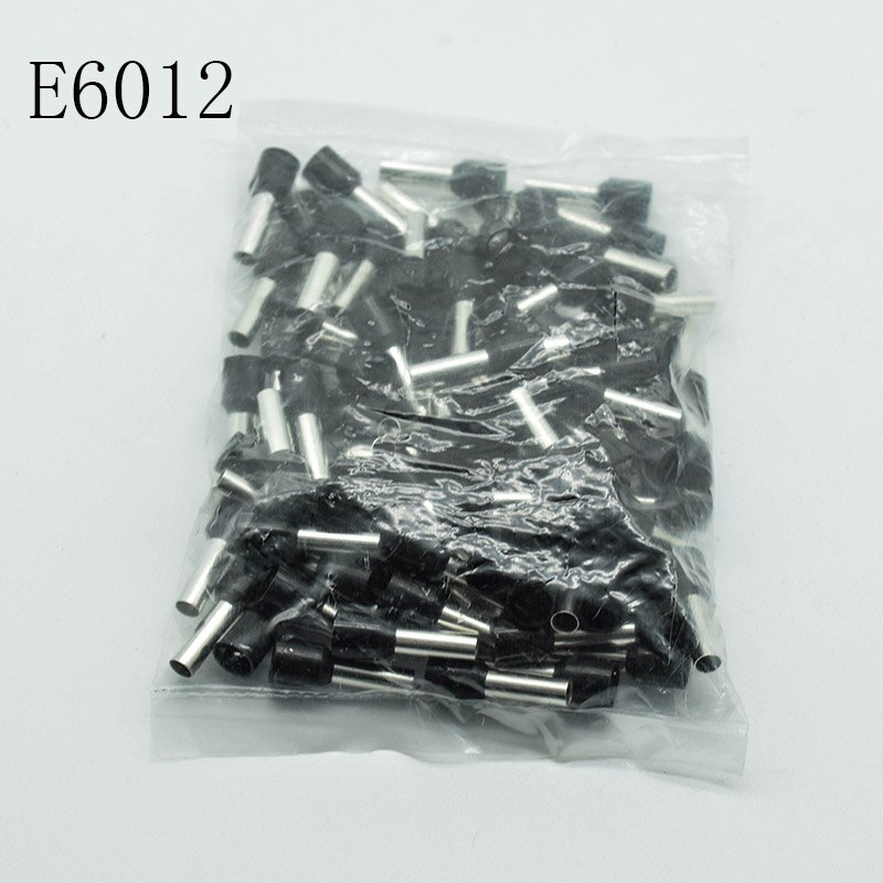 E6012 Tube insulating terminals 6MM2 Cable Wire Connector Insulating Crimp Terminal Insulated Connector 100PCS/Pack