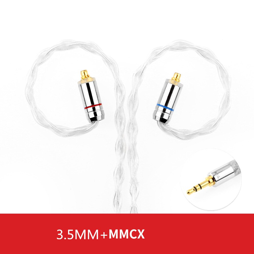 Newest TRN T3 8 core silver cable Upgrade Earphone Cable 3.5/2.5mm MMCX/2Pin Connector For TRN V90 BA5 ST1 V80 T3 P1 T4 ZSX C12: 3.5mm mmcx