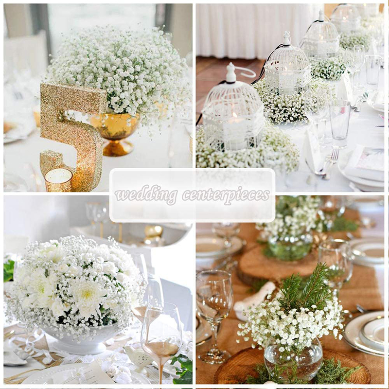1/2 Stück künstliche Schleierkrautblumen, Gypsophila, echt anfühlende Blumen für Hochzeit, Party, Haus, Garten, Dekoration