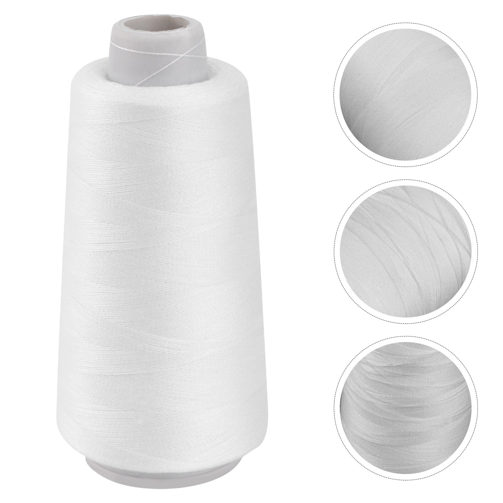 Bleached 3000 Yards Polyester Sewing Thread for Sewing Machine (White)