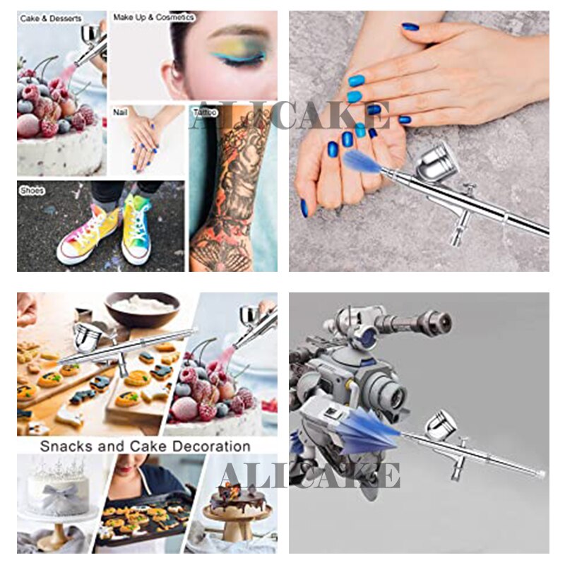 Mousse Chocolade Taart Airbrush Multifunctionele Dual-Action Gravity Feed Airbrush Set 0.3Mm/0.5Mm Tip. Fluid Cup-Gebruiksvriendelijk,