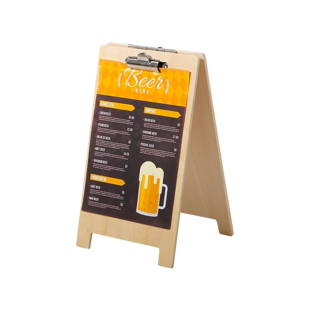 Restaurant Houten Menu Lijst Prijs Tag Teken Houder A5 Dubbelzijdig Scherm Rack Clip