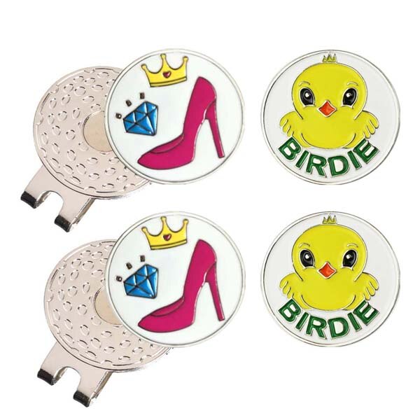 Langlebige Starke Entfernbare Magnetische Golf Hütte Clip 2 Stck mit 4 Golf Ball Marker Legt Leicht zu Kappe: Stil 6
