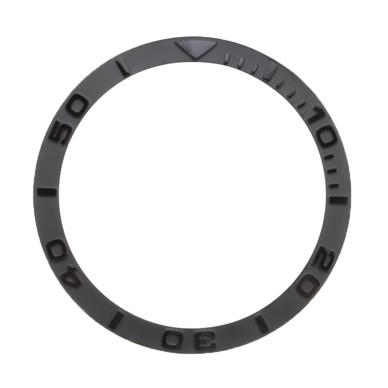 Accesorios de plata y negro para reloj, anillo a prueba de agua de Zirconia, anillo de cerámica con forma de boca, anillo de escala de cerámica, Unisex 38*31,8*1,2mm