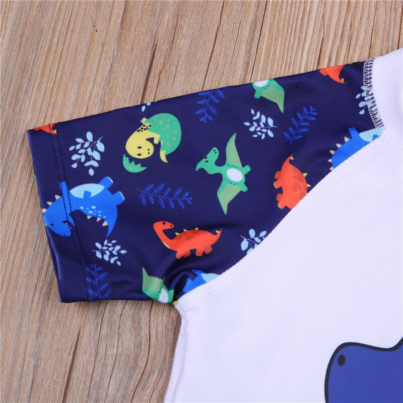 2-12Y Baby Boy Cartoon Dinosaurus Gedrukt Swimwear Kid Kinderen Zomer Strand Casual Badpak Beachwear T-shirt Shorts