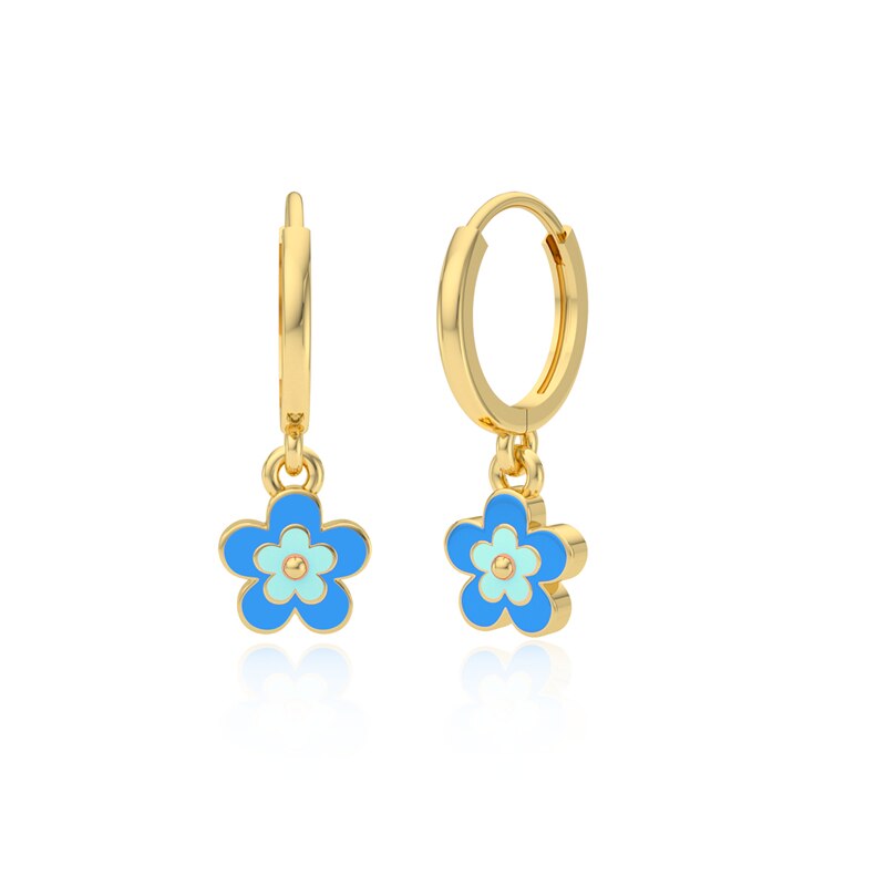 Roxi Mooie Emaille Bloemen Hoepel Oorbellen Voor Vrouwen Meisjes 925 Sterling Zilveren Earing Dangle Earring Sieraden Pendientes Plata 925: 1