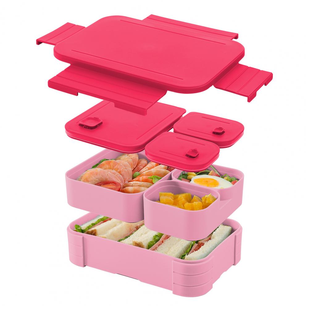 Lunch Box Leak Proof Bpa-free Bento Lunch Box for Adults Kids Multi-compartment Meal Planning Container for Work: Paars