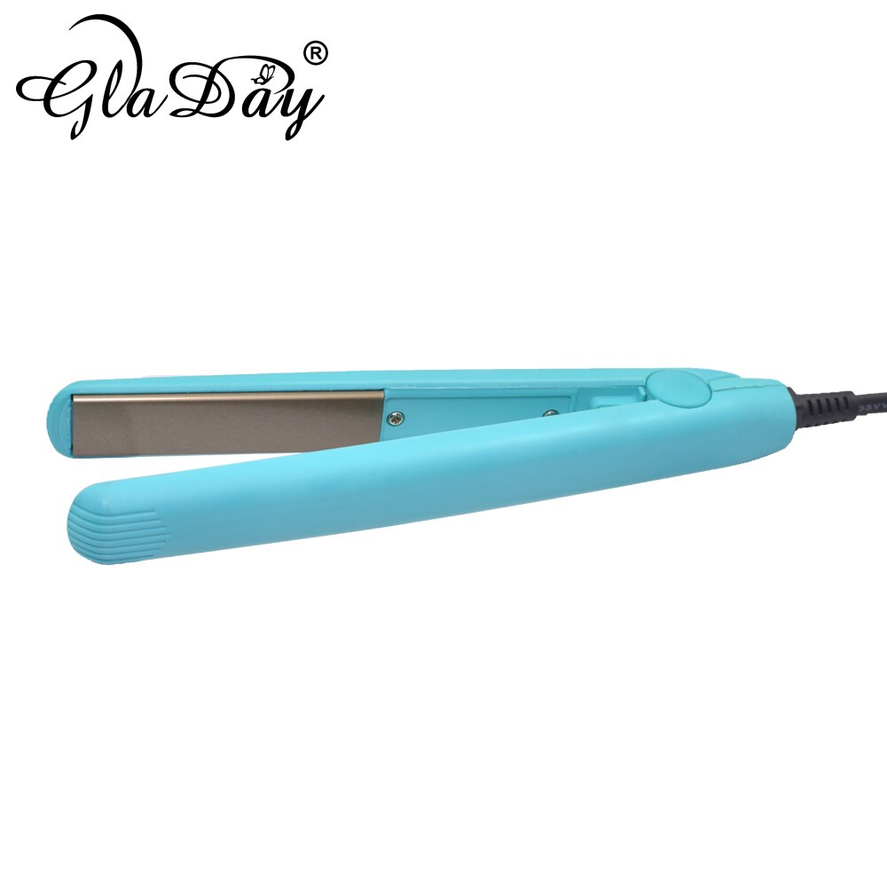 Mini plancha de titanio para alisar el cabello, herramienta de peinado, rizador, corrugado