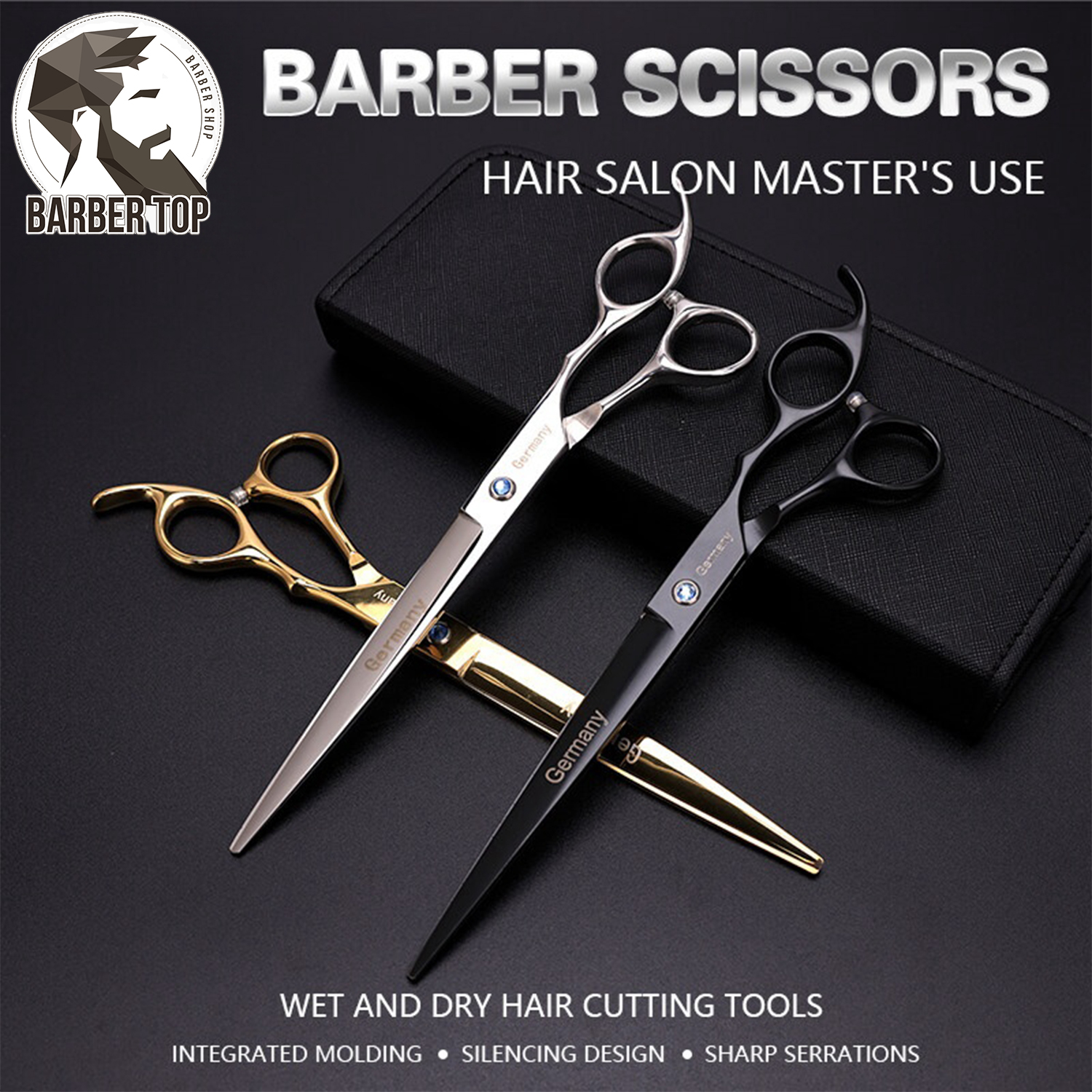 Tijeras profesionales de peluquería de 8 pulgadas, máquina de corte de pelo de corte plano de salón de , tijeras de adelgazamiento de acero inoxidable, herramientas de barbería