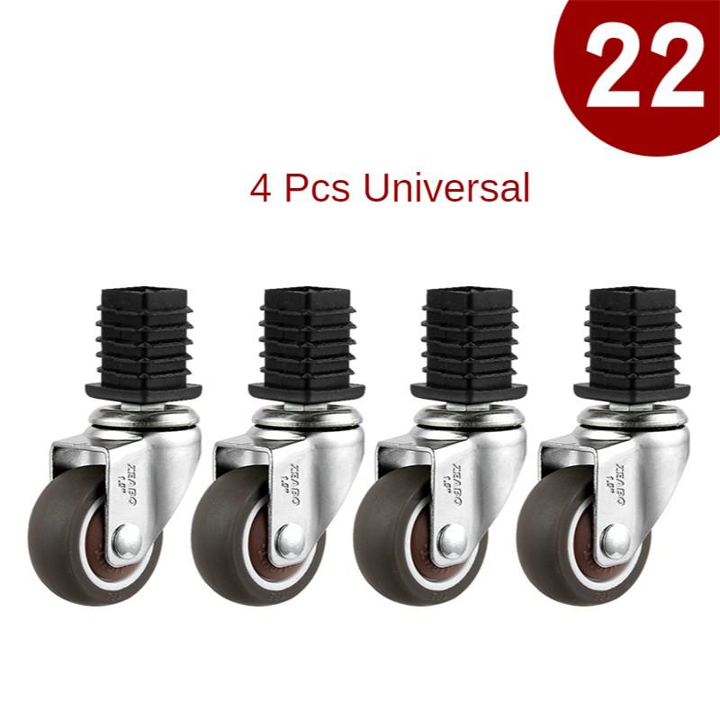 4 Stück/Los 1,5 Zoll 19/Möbel Vierkant rohr Rad Universal- Regal Edelstahl Leise Bremse Zauberer: Weiß