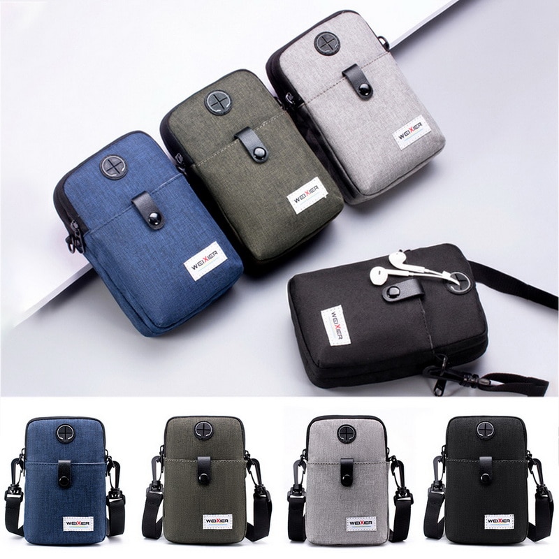 Heren messenger bag schoudertas telefoonvak crossbody tas mobiele telefoon tas reistas oordopjes tas bandolera hombre