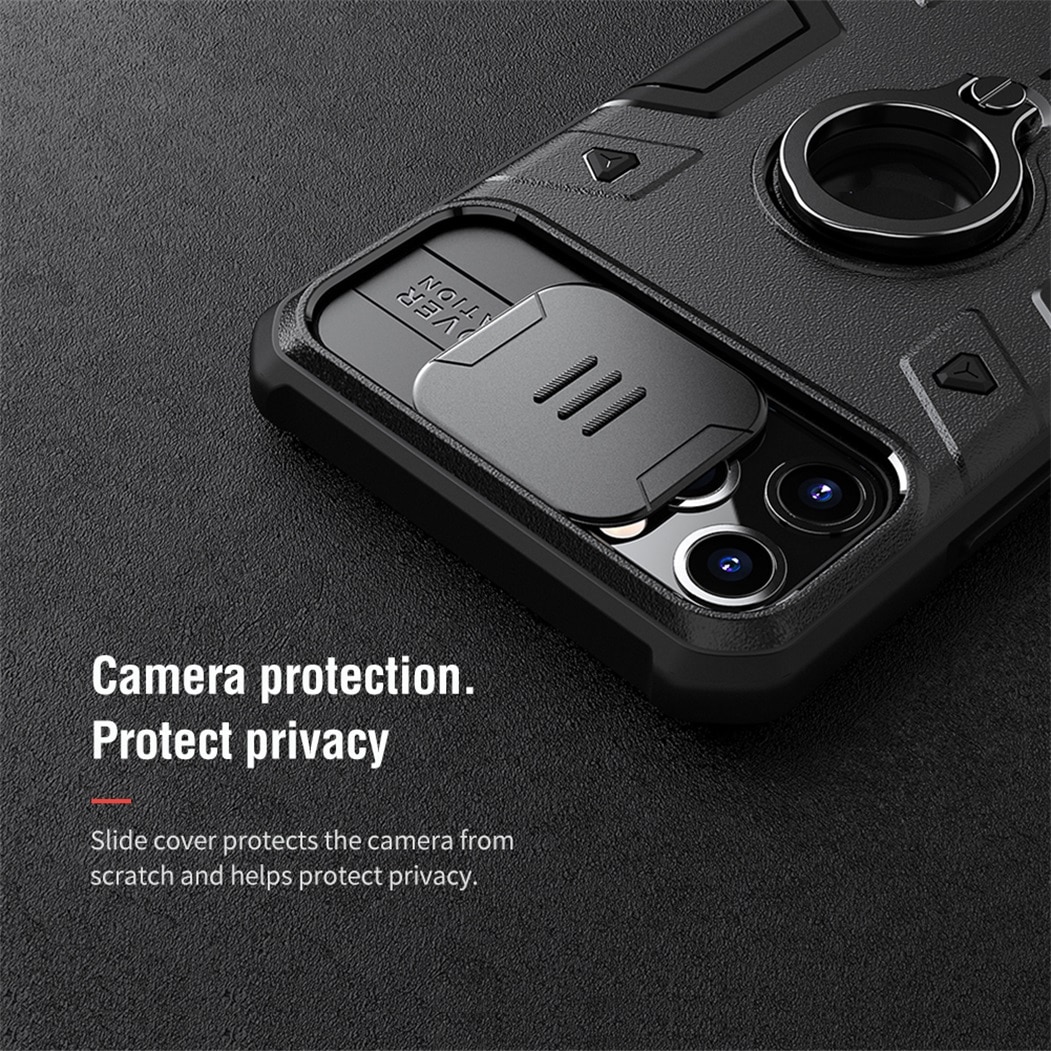 Per il iPhone 11 Pro Caso di Max NILLKIN CamShield Armatura Caso Scivolo Macchina Fotografica Proteggere La Privacy Anello cavalletto Back Cover Per iPhone11 pro