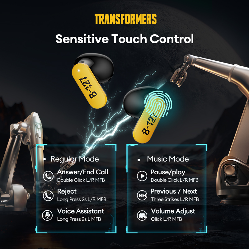 Wybór transformatorów TF-T11 TWS Bluetooth 5.4 słuchawki gry gracza długa wytrzymałość redukcja szumów słuchawki sportowe słuchawki douszne