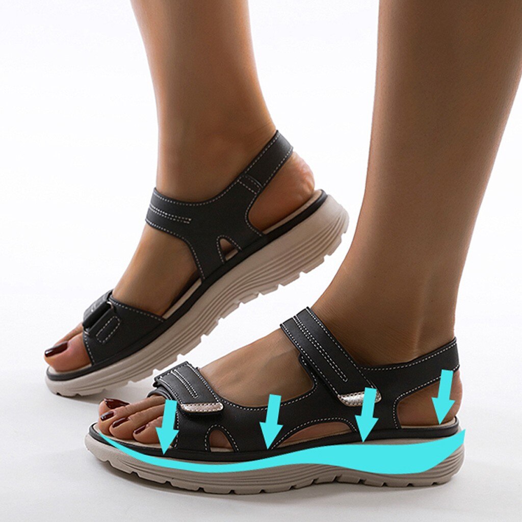 Vrouwen Zomer Wiggen Antislip Strand Open Teen Ademende Sandalen Sport Stijl Schoenen Kan 26th: BU / 38