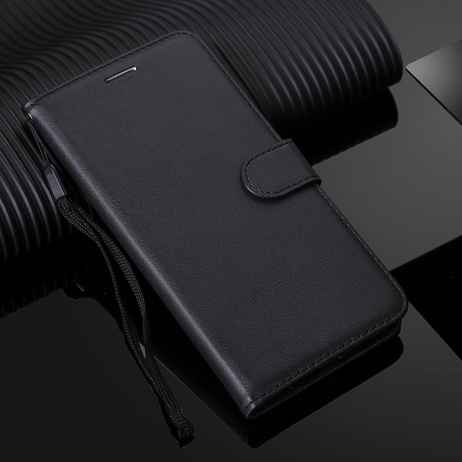 Honra 9a caso para huawei honra 9a MOA-LX9N caso carteira de couro da aleta para huawei honra 9a caso do telefone coque funda: Black