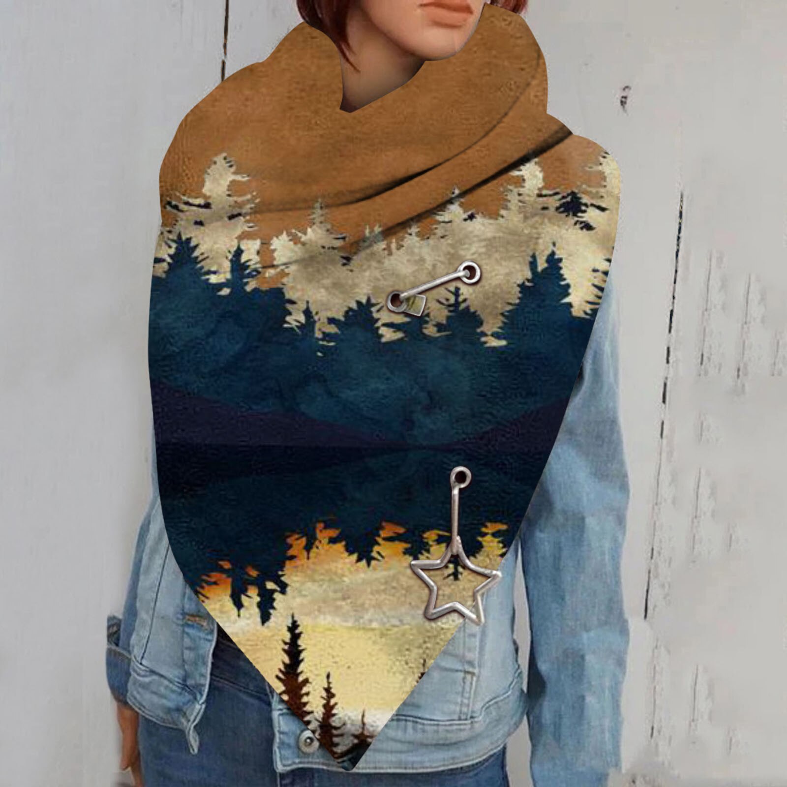 Haia warme winter sjaal - blue madagaskar