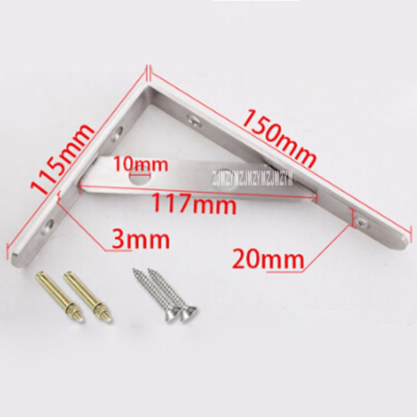 2pcs/lot Thicken Stainless Steel Triangular Bracket Load-bearing Wall Laminates Bracket Wall Partition Support Frame 50-100kg