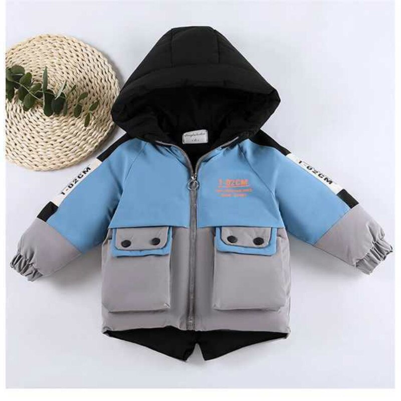 Jongens Winterjas Warme Jas Kleding Dikke Parka Kinderen Winter Jassen Kids Brief Afdrukken Bovenkleding Voor 2-8years