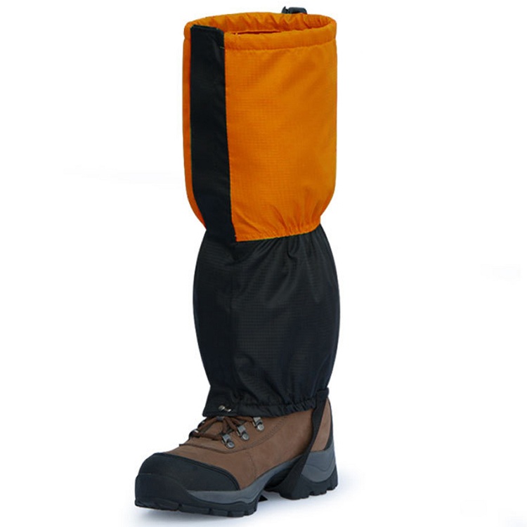 Guêtre imperméable pour homme et femme, jambières de neige, en molleton, pour sports de plein air, randonnée, escalade, cyclisme, VK037: Orange With Fleece