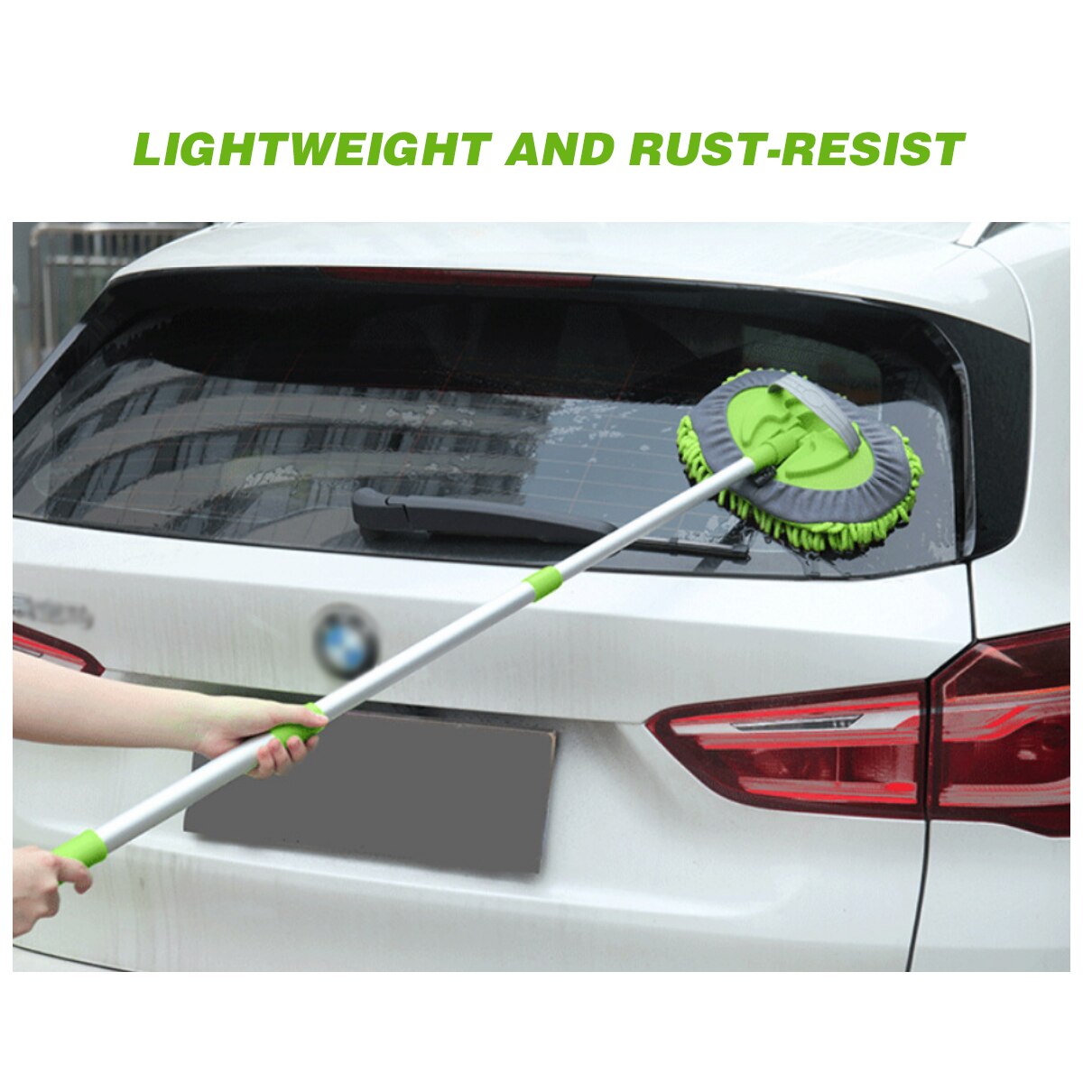 Car Wash Mop Three-Section Telescopic Rod Chenille Microfiber Spinning Floor Mop Dust Mop Home Glass Window Wash