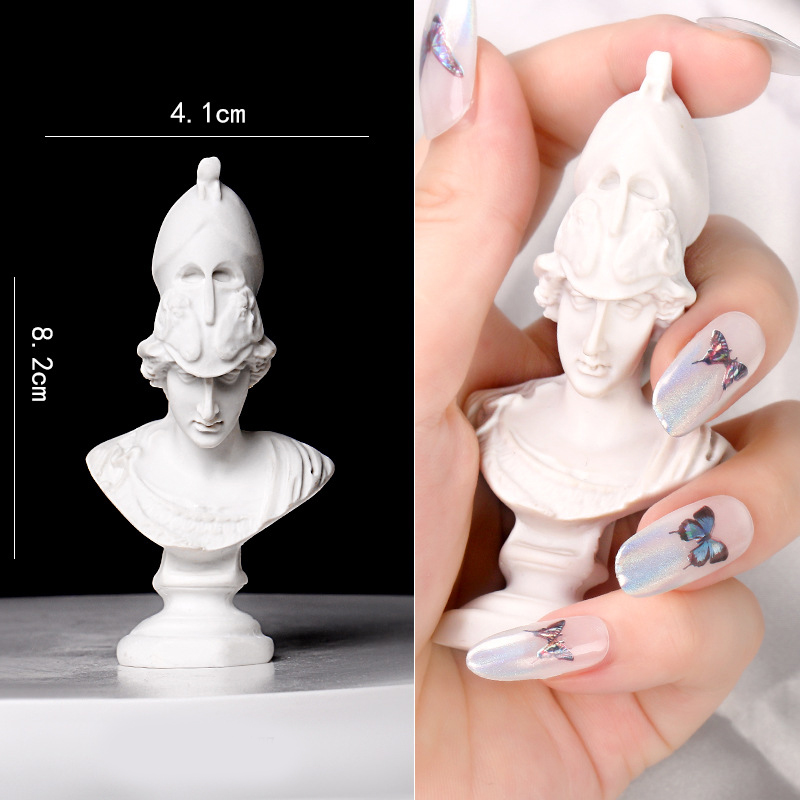 Mini estatua artística para decoración de uñas, herramientas de accesorios para fotos de uñas, herramienta de fotografía de exhibición de puntas de esmalte de uñas de gel: Amarillo claro
