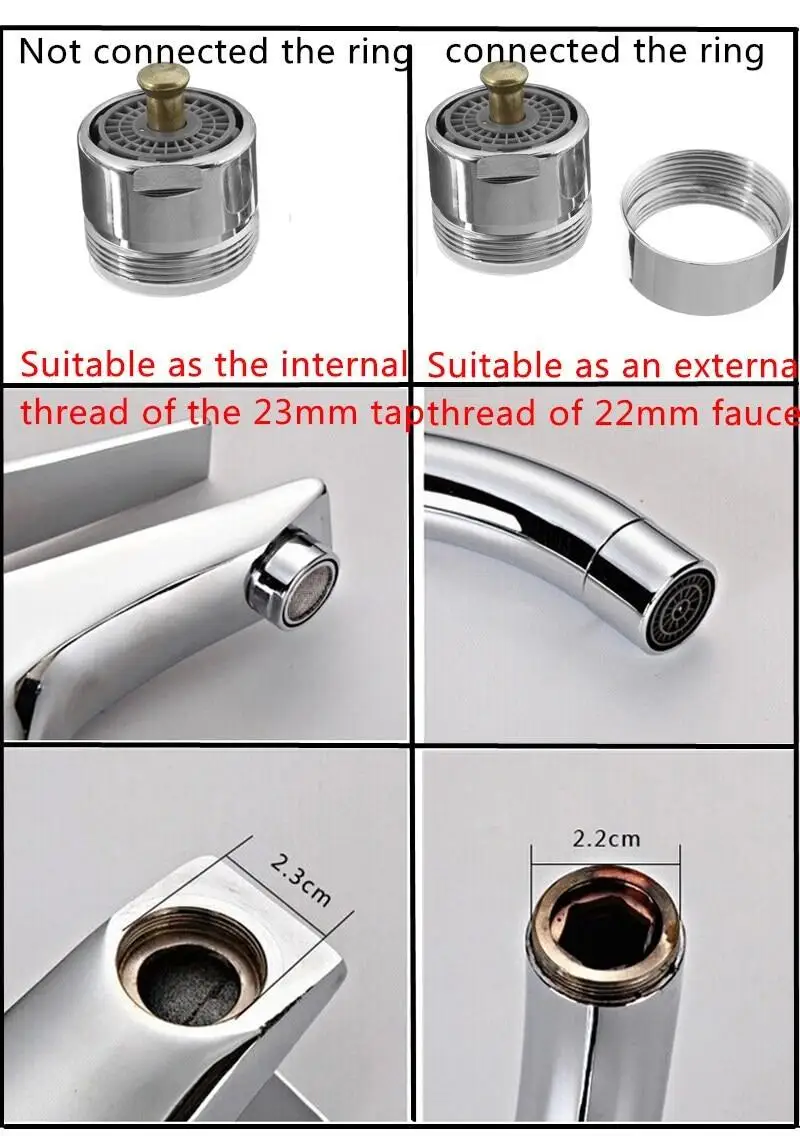 Messing One Touch Control Kraan Beluchter Waterbesparende Kraan Beluchter Klep 23.6 22Mm Bubbler Purifier Stop Water