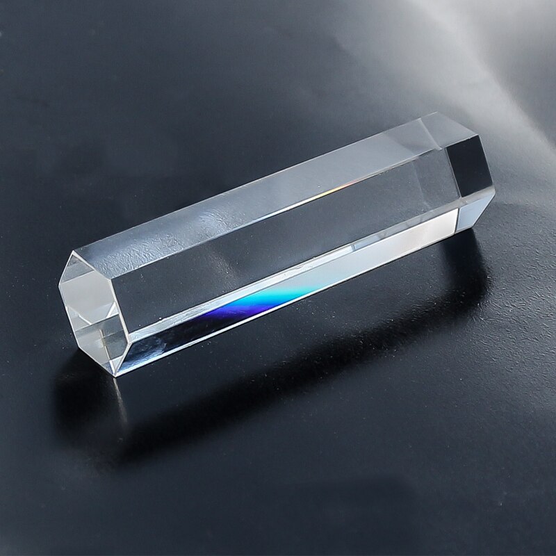 Optisk sekskantet prisme til fotografering syvfarve reflekterer sollys 15 x 62mm lysguide prisme fysisk videnskabeligt eksperiment