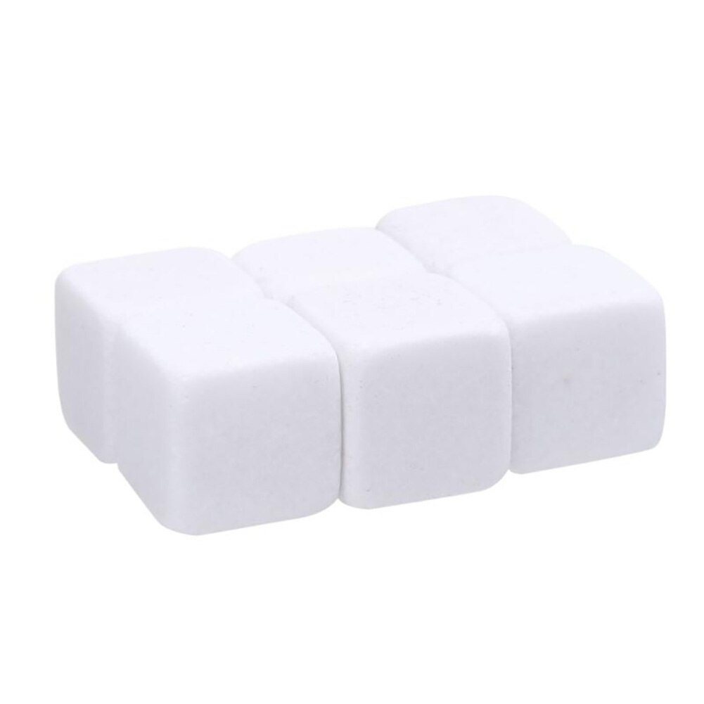6 Pièces En Marbre Cubes Whisky Boissons Refroidissement Glace Pierre Cocktail Accessoires: WHITE