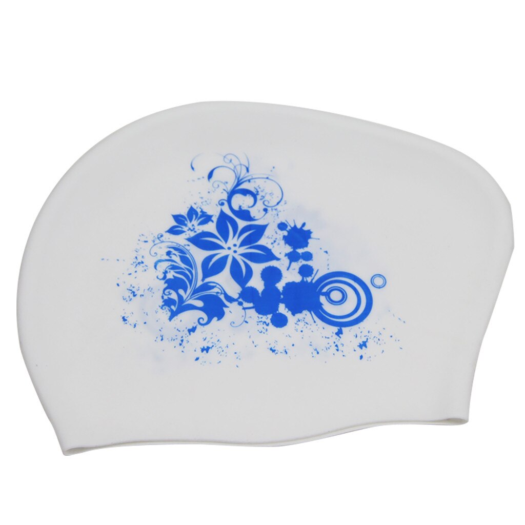 Elastic Waterproof PU Fabric Protect Ears Long Hair Sports Swim Pool Hat Swimming Cap Free size 3.0#