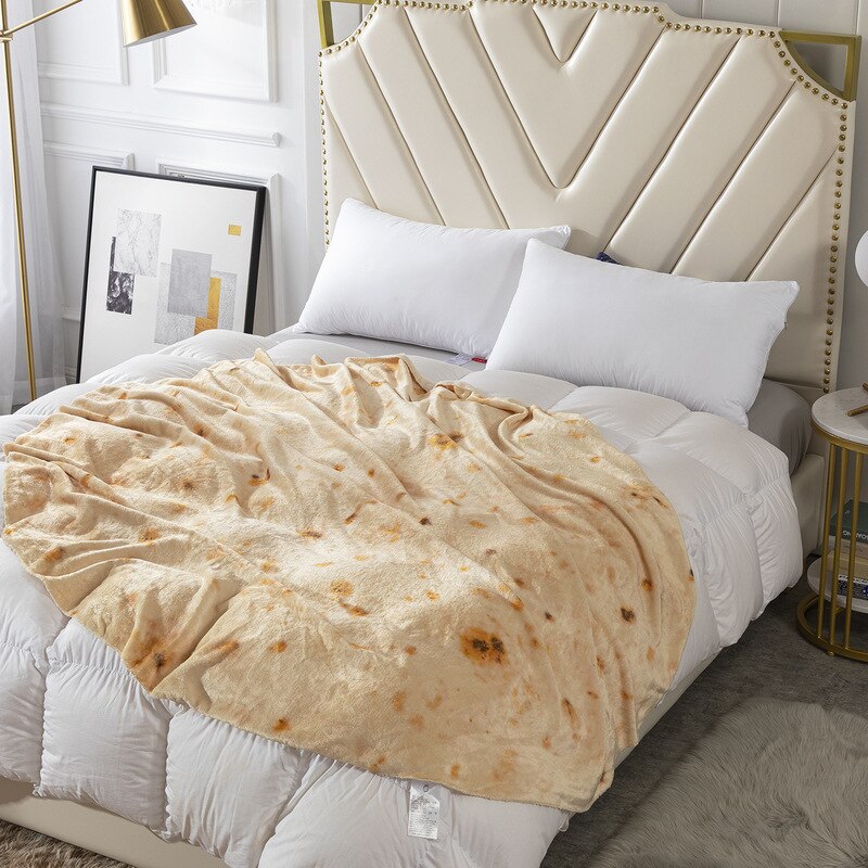 Super Soft Warm Flannel Burrito Blankets Round Shape Airplane Travel Throw Coral Fleece Tortilla Nap Wrap Blankets