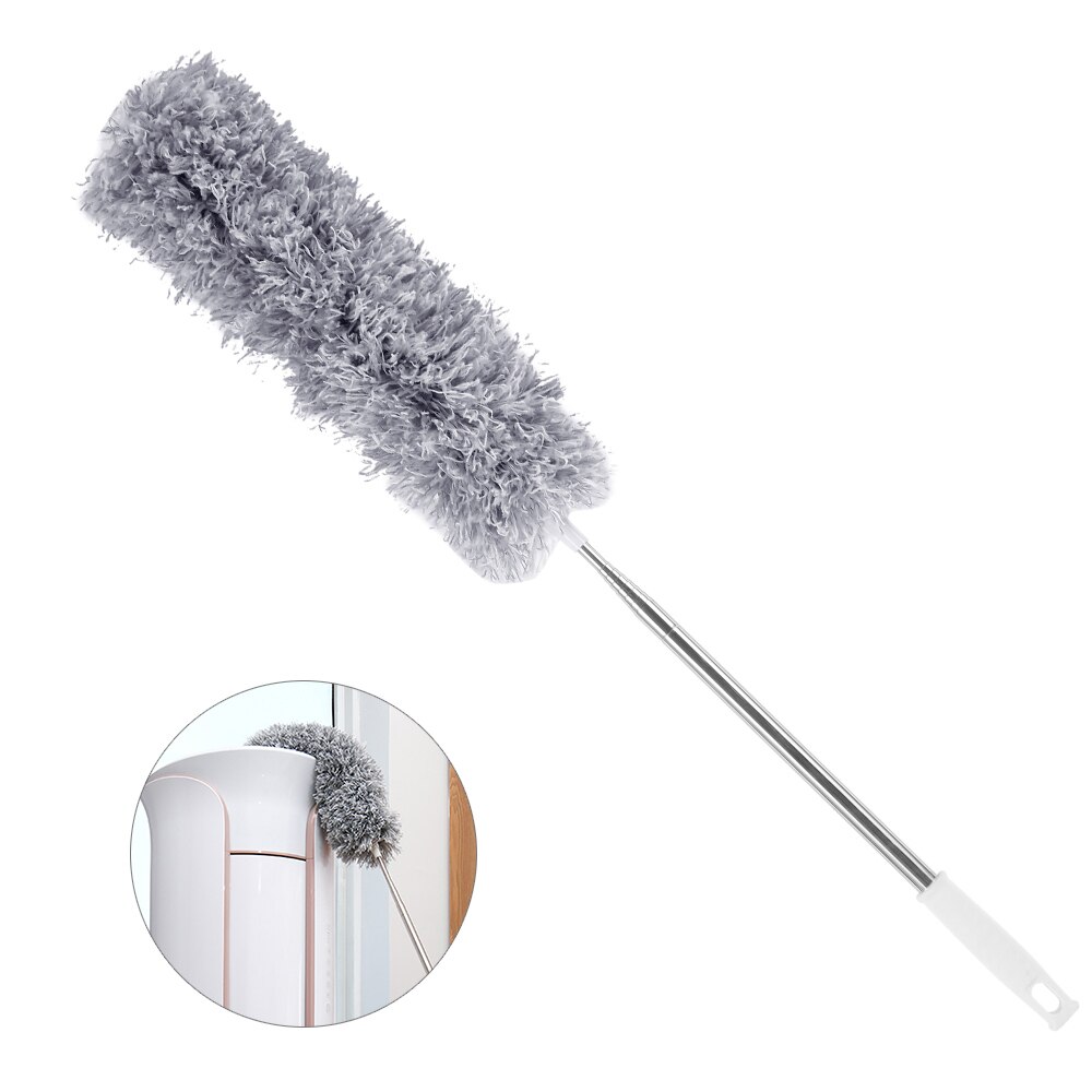 Plumero de plumas extensible con poste telescópico, limpiador de polvo de cepillo para el hogar, plumero de microfibra lavable, herramienta de limpieza: Default Title