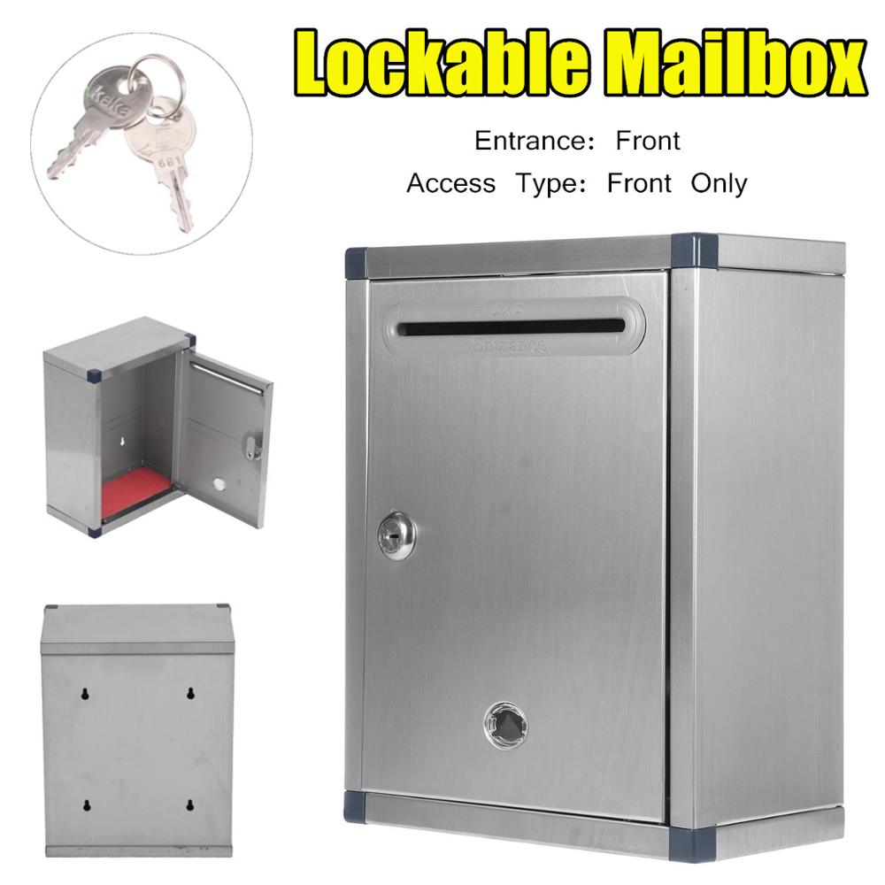 Stainless Steel Mailbox Outdoor Security Locking Mailbox Letter Box Suggestion Box Newspaper Mail Letter Post Home Garden Decor